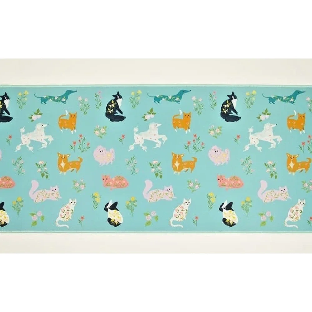 Cracker Barrel Floral Pet XL Desk Mat Non-slip Gaming Mouse Pad Blue Dog Cat NEW